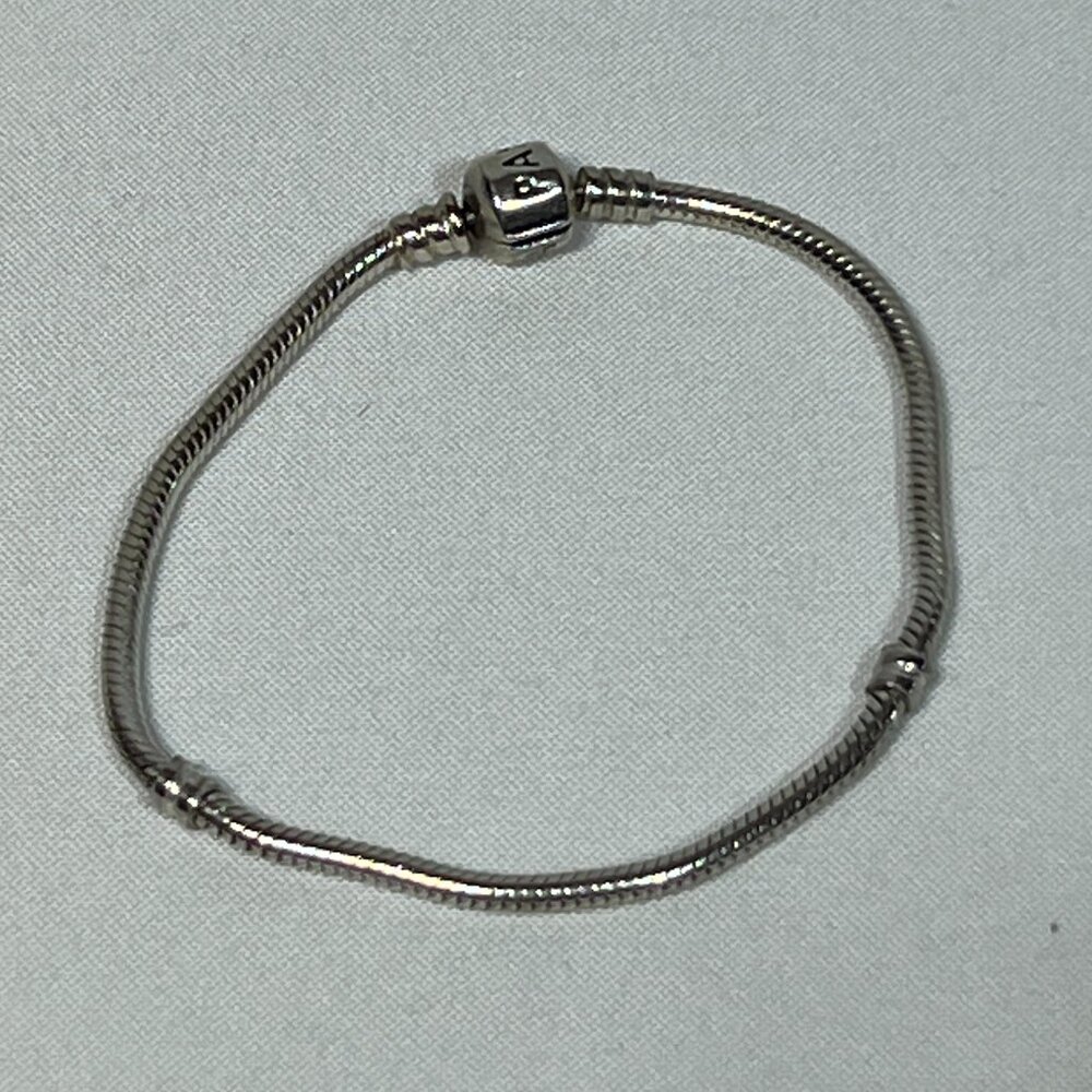 Pandora Moments Sterling Silver Barrel Clasp Snake Chain Bracelet